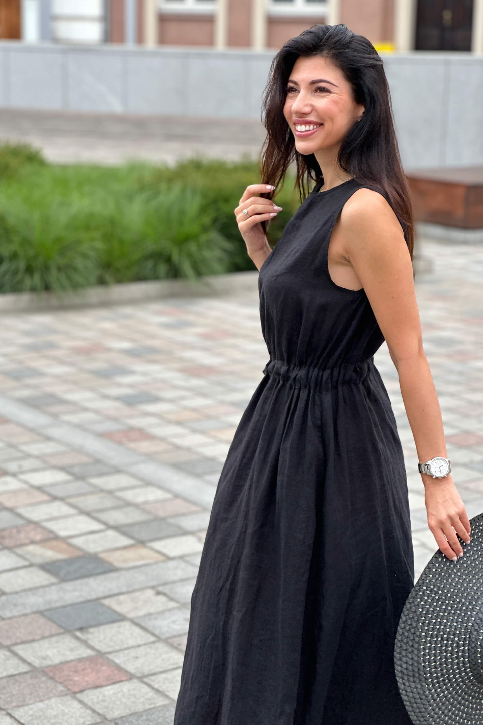 Sukienka len z paskiem – Bild 7