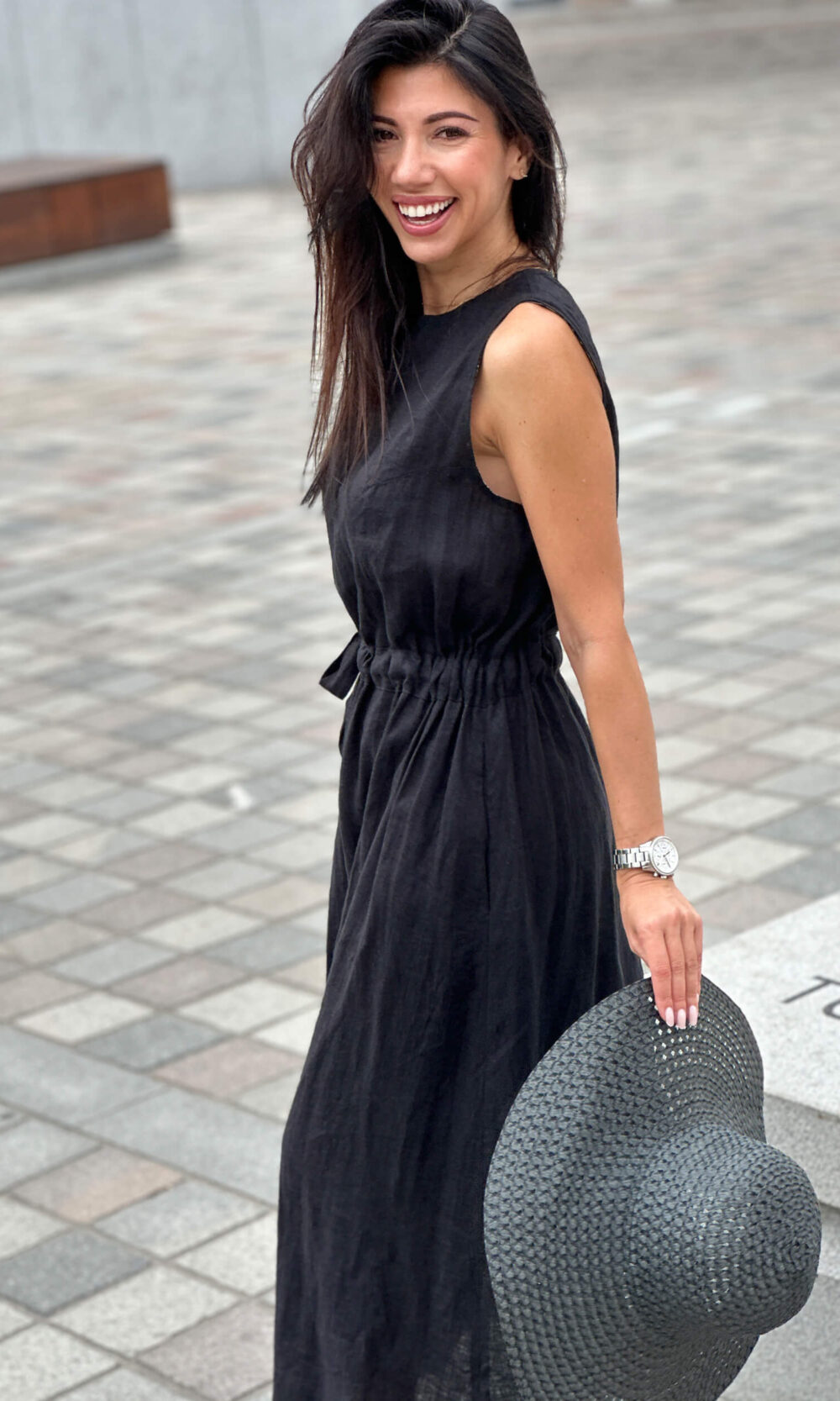 Leinenkleid mit Gürtel