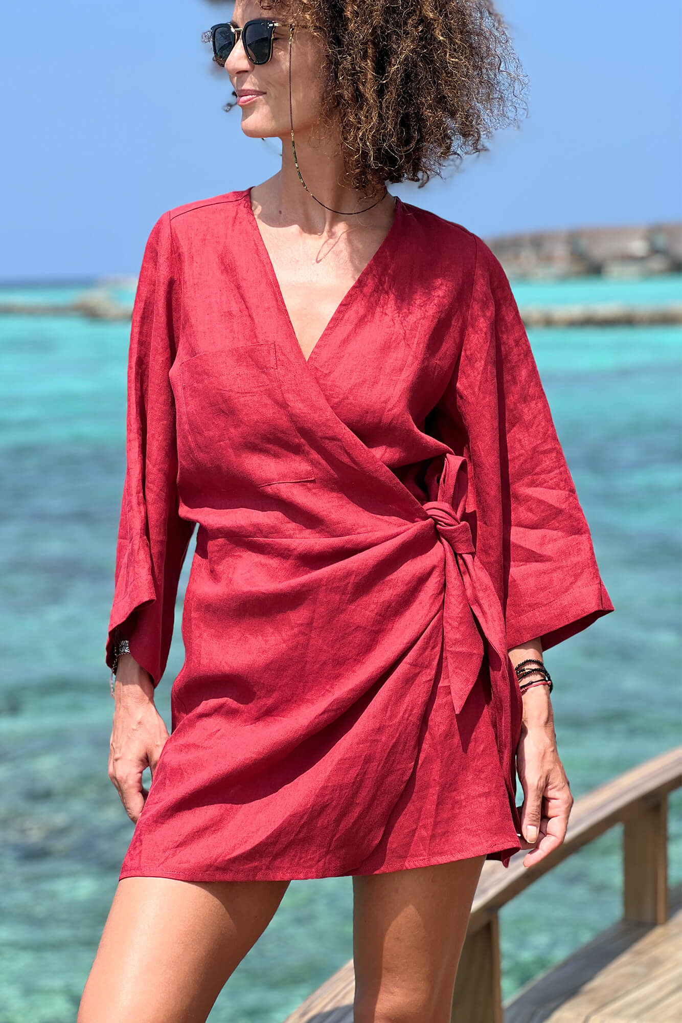 Sukienka len wiązana – Bild 12