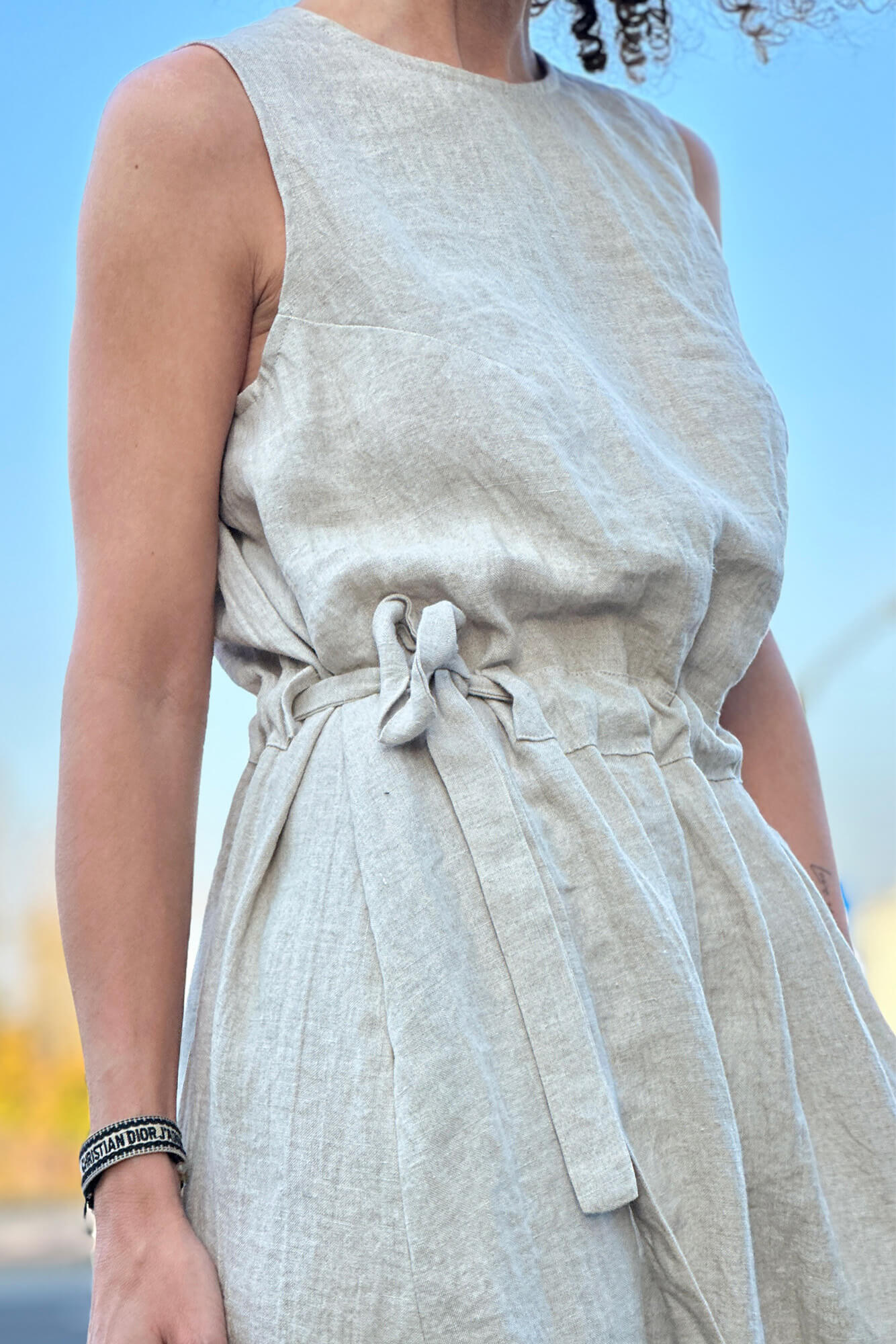 Sukienka len z paskiem – Bild 8