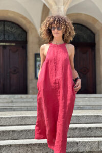 Kleid 100% Leinenhalfter