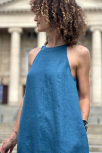 Kleid 100% Leinenhalfter