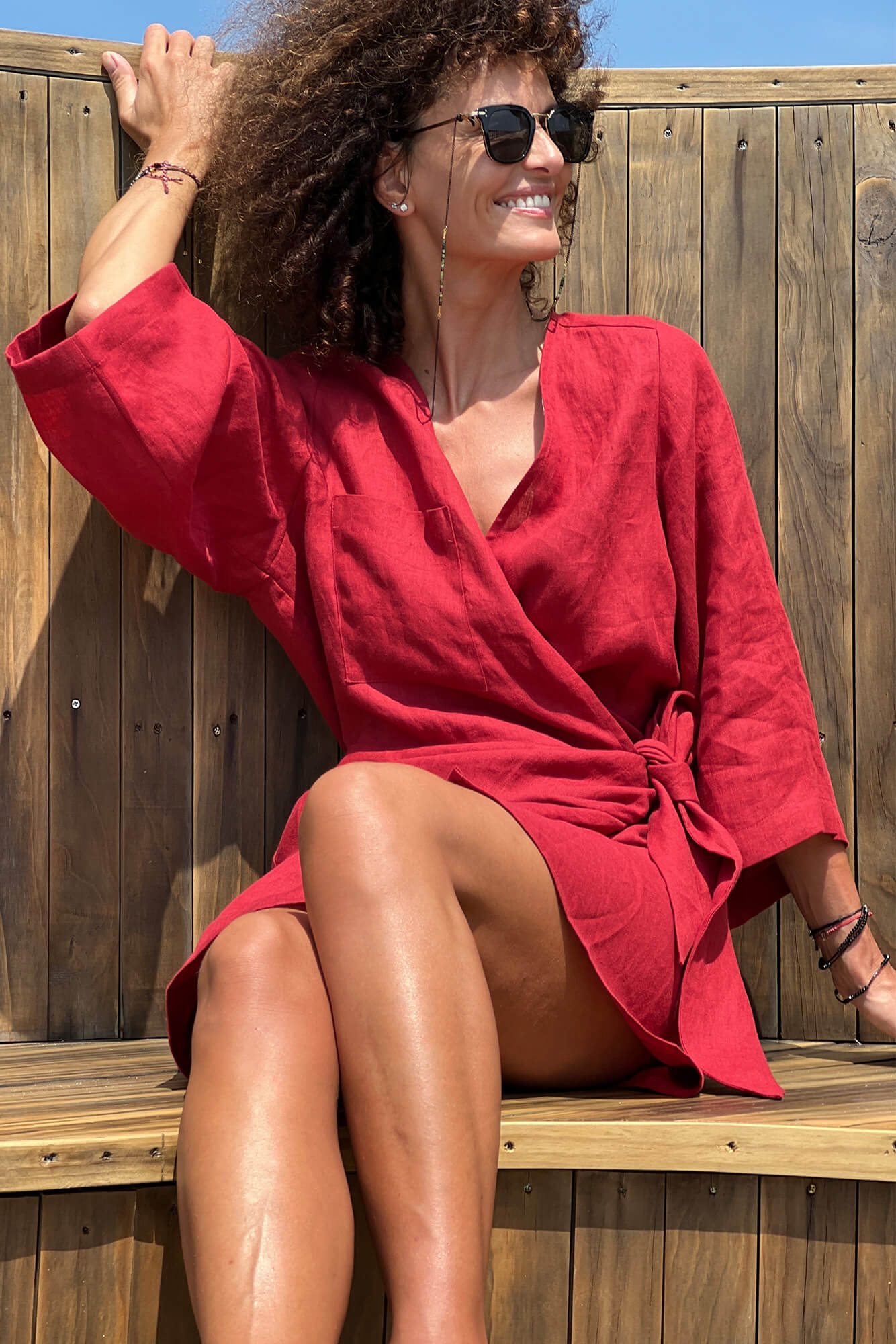 Sukienka len wiązana – Bild 9