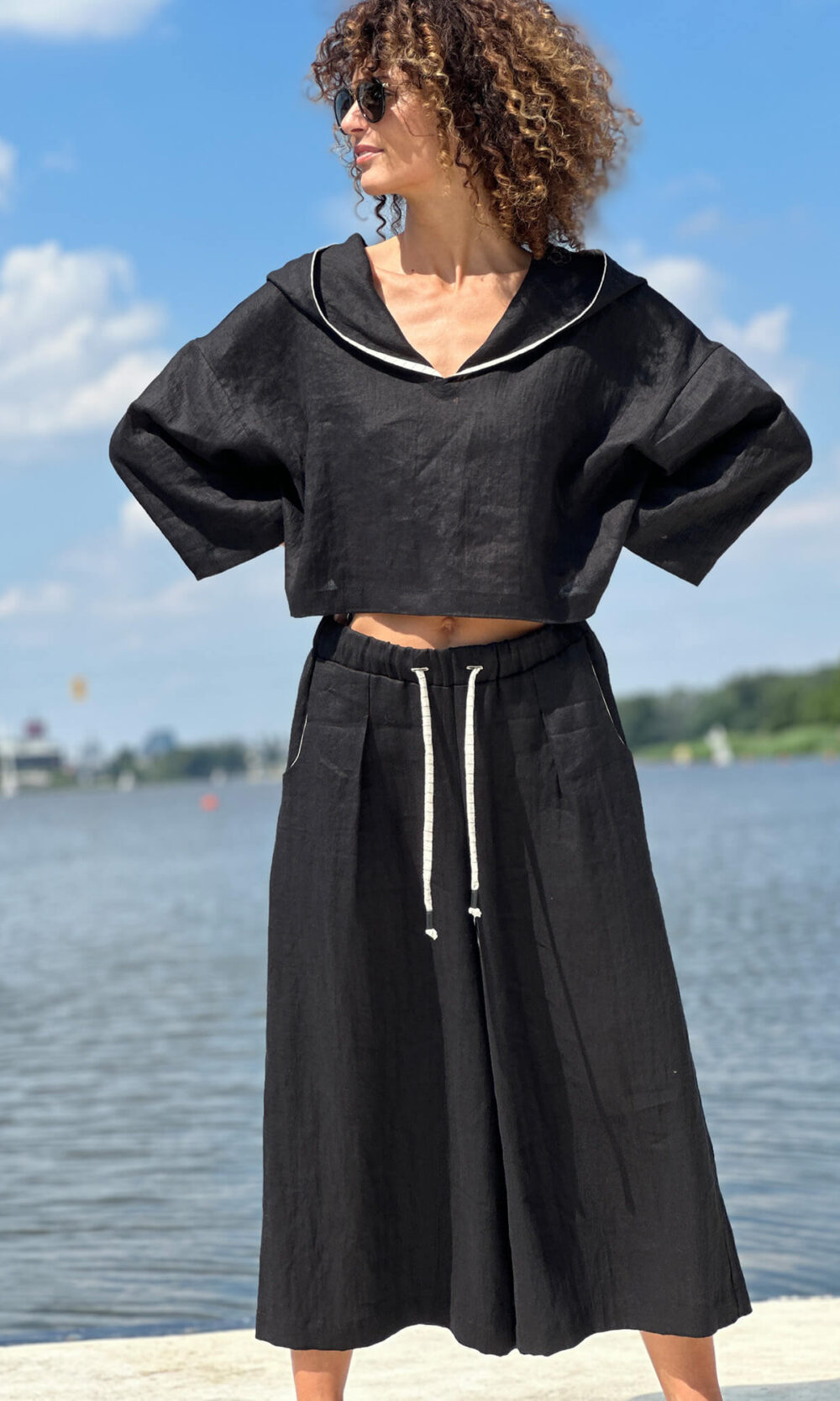 Culottes-Hose aus Leinen