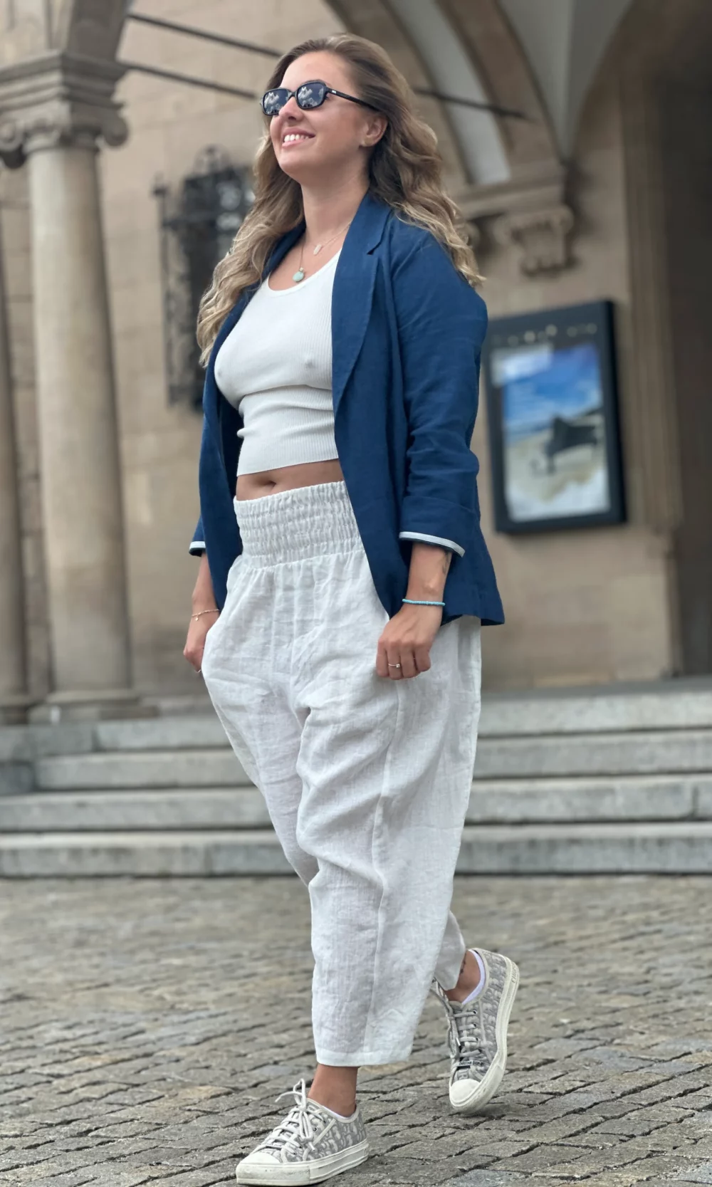 HER+ Baggy-Hose aus Leinen