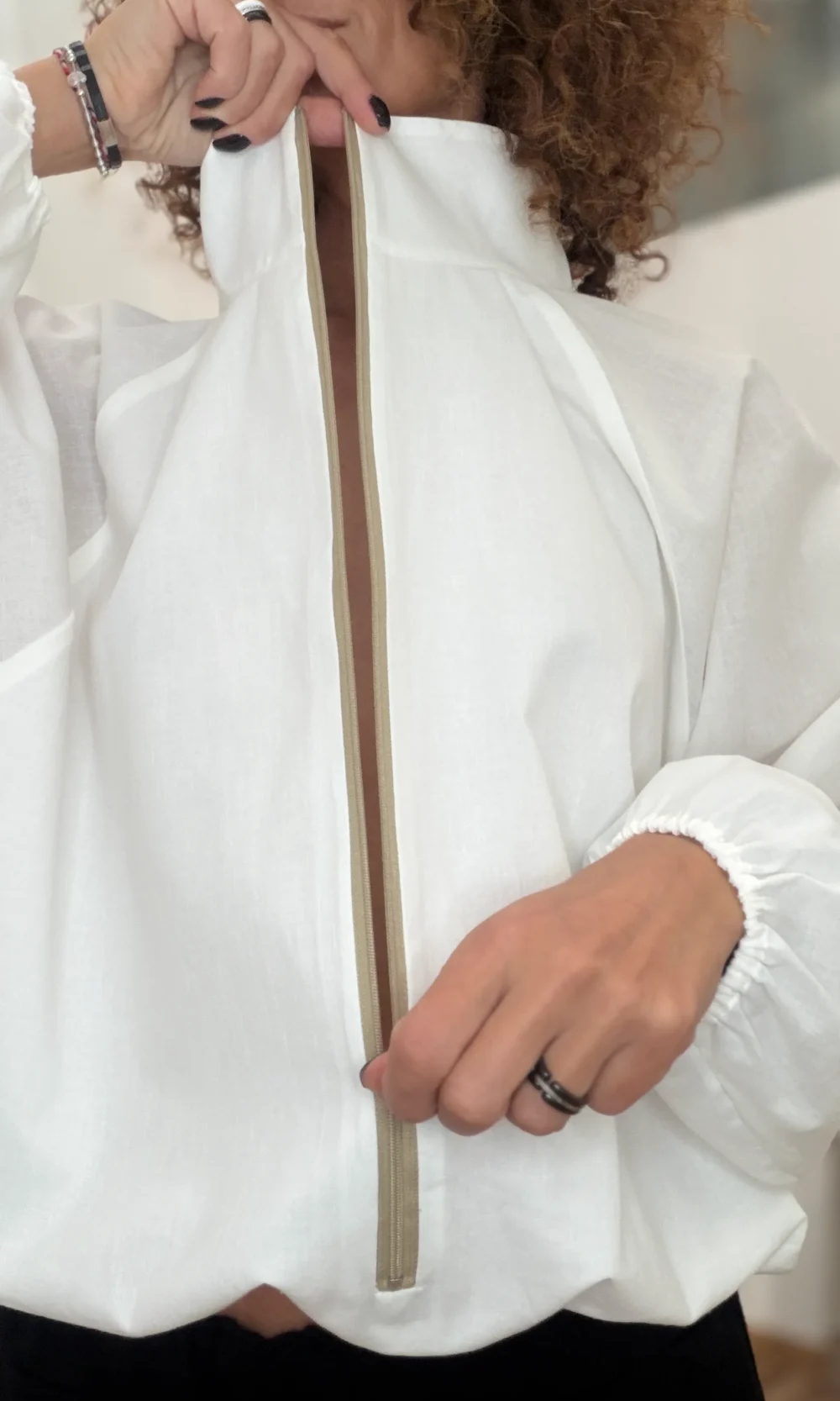 Hemd mit Reißverschluss Batist