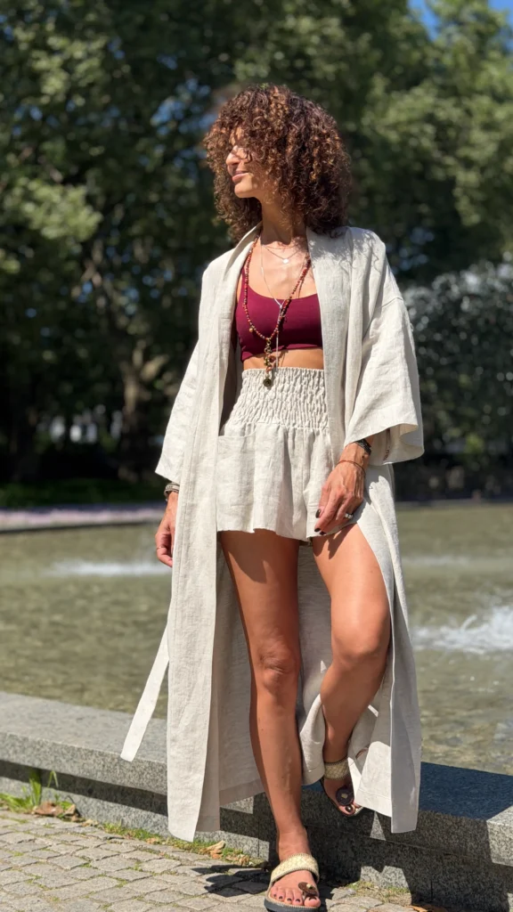 Kimono linen long UNI