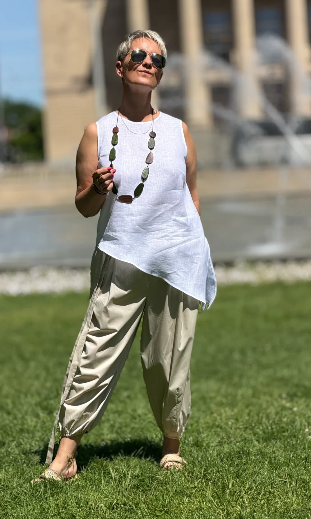 asymmetrical linen blouse