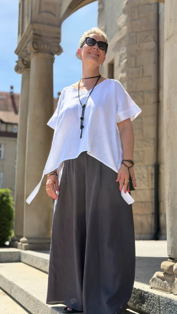 Leinenumschlagbluse