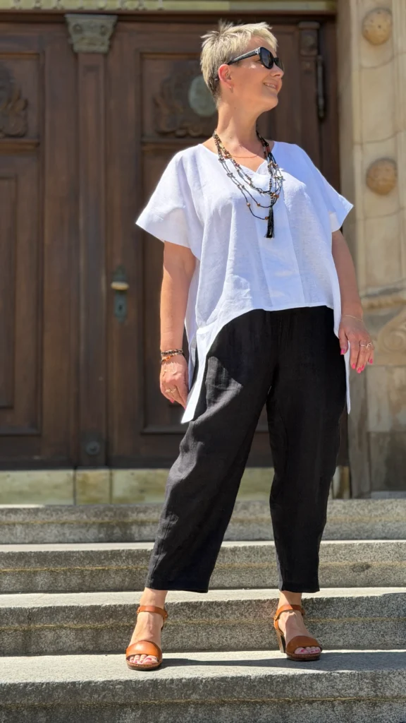 Leinenumschlagbluse
