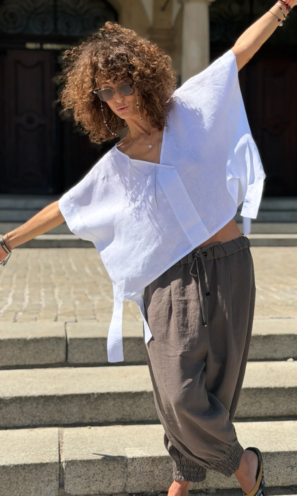 linen envelope blouse
