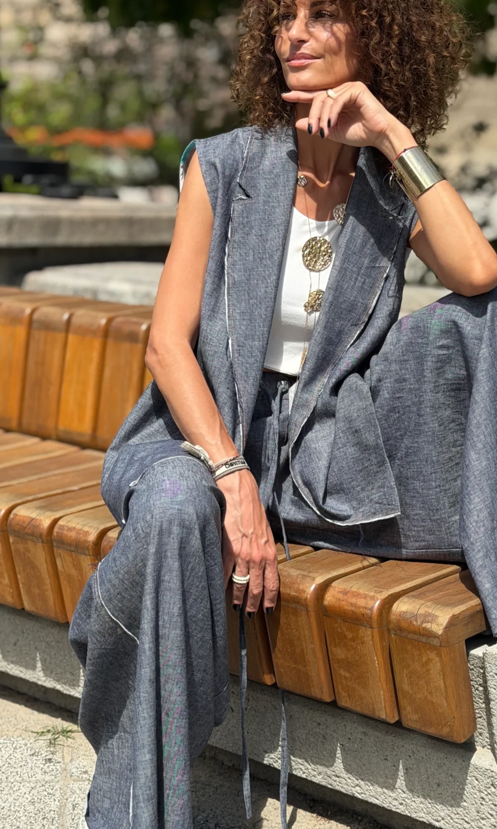 kamizelka denim len