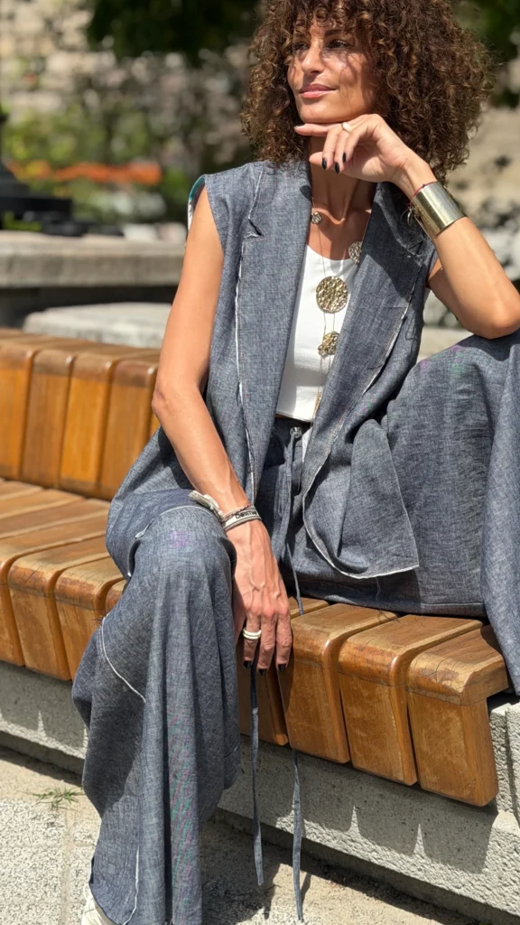 kamizelka denim len