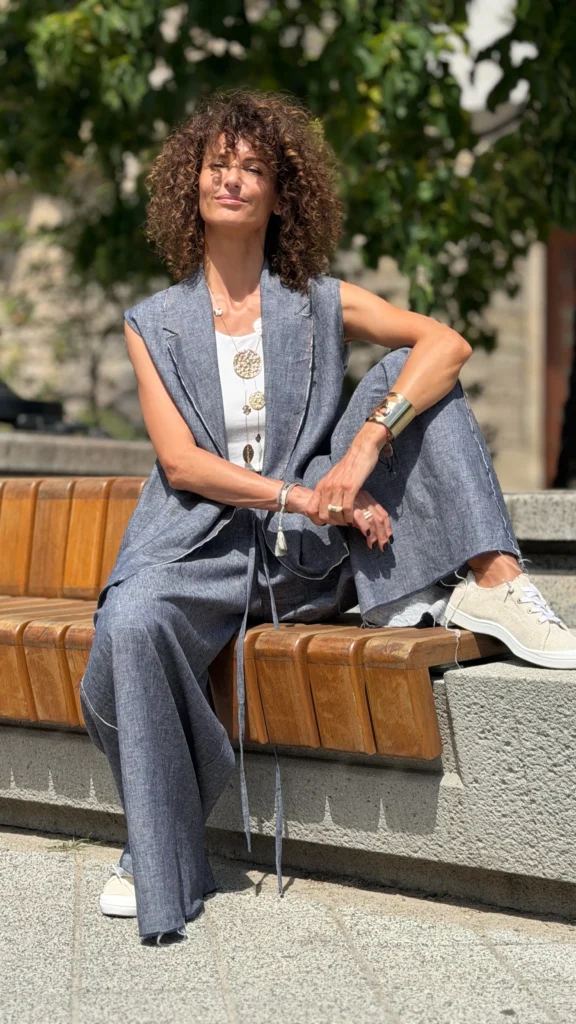 kamizelka denim len