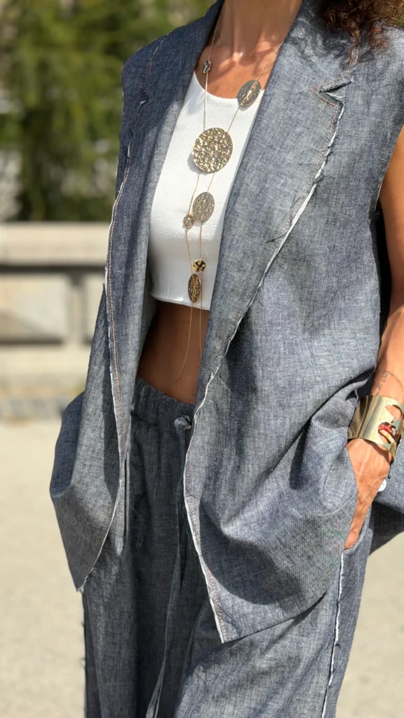 kamizelka denim len