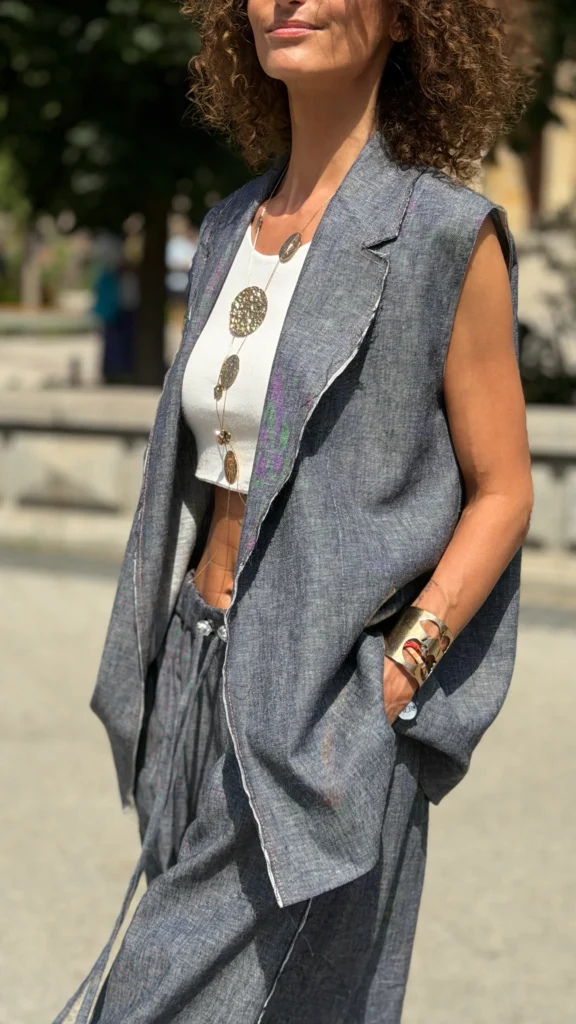 kamizelka denim len