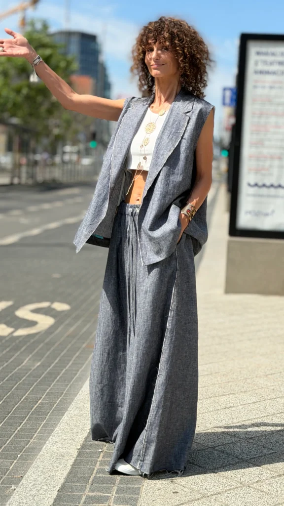 kamizelka denim len