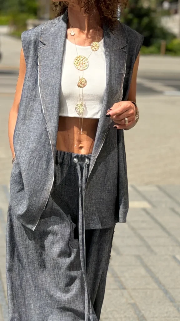 kamizelka denim len