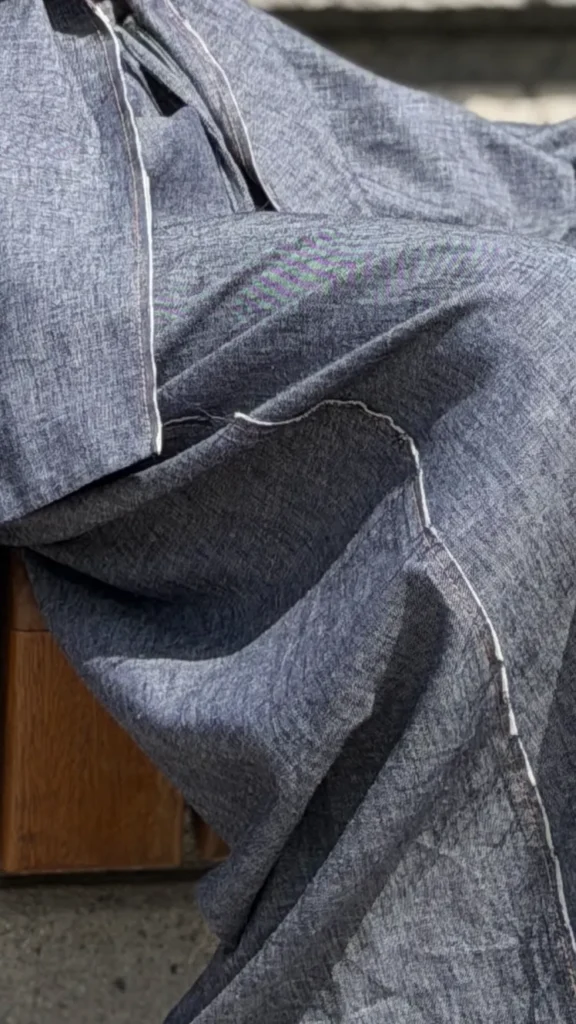 spodnie denim len