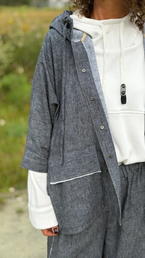 koszula denim len