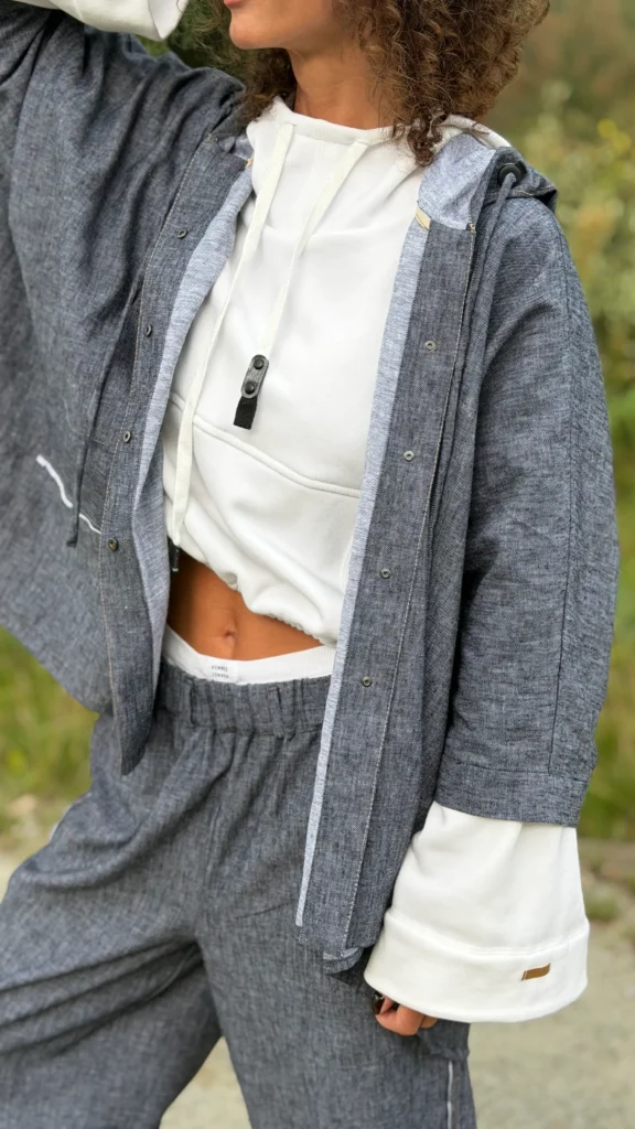 koszula denim len