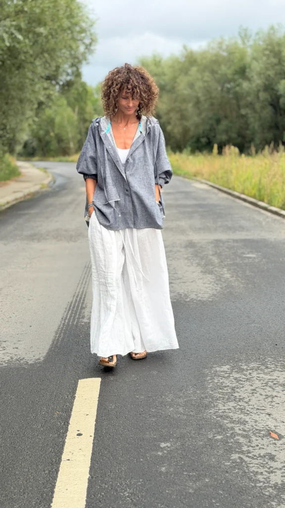 koszula denim len