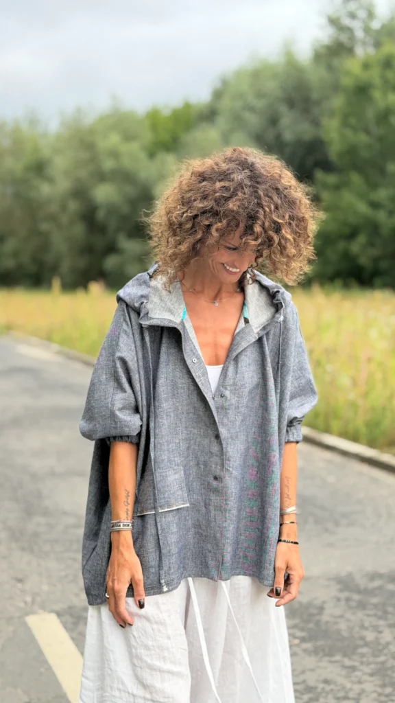 koszula denim len