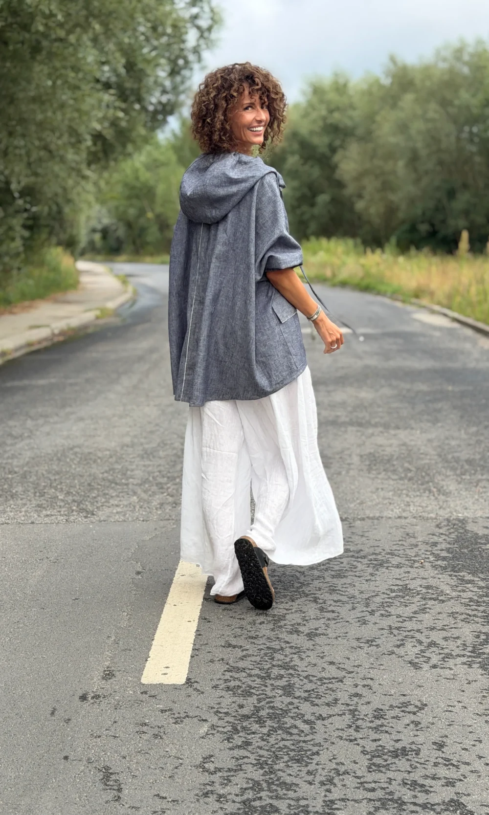 koszula denim len