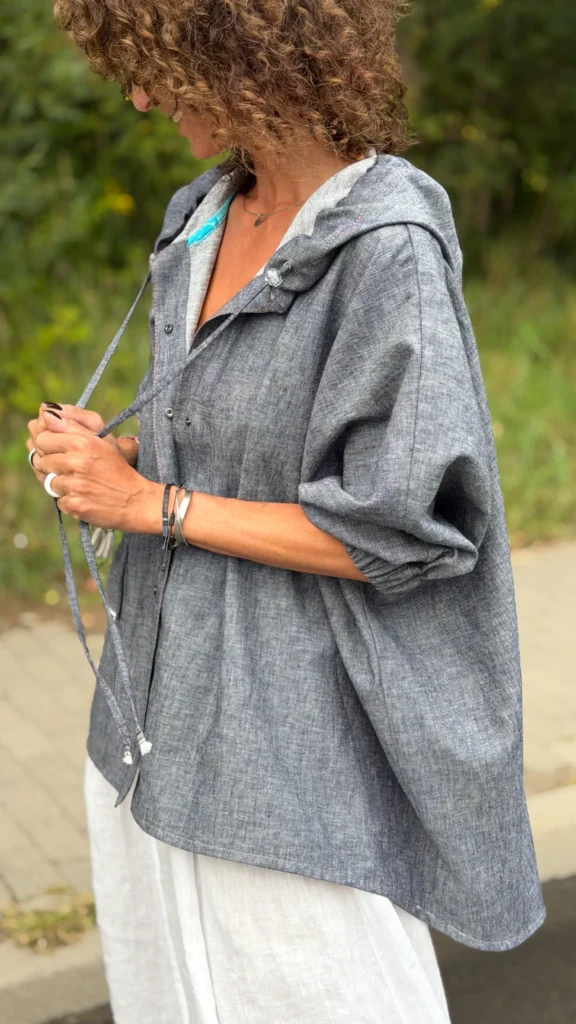 koszula denim len