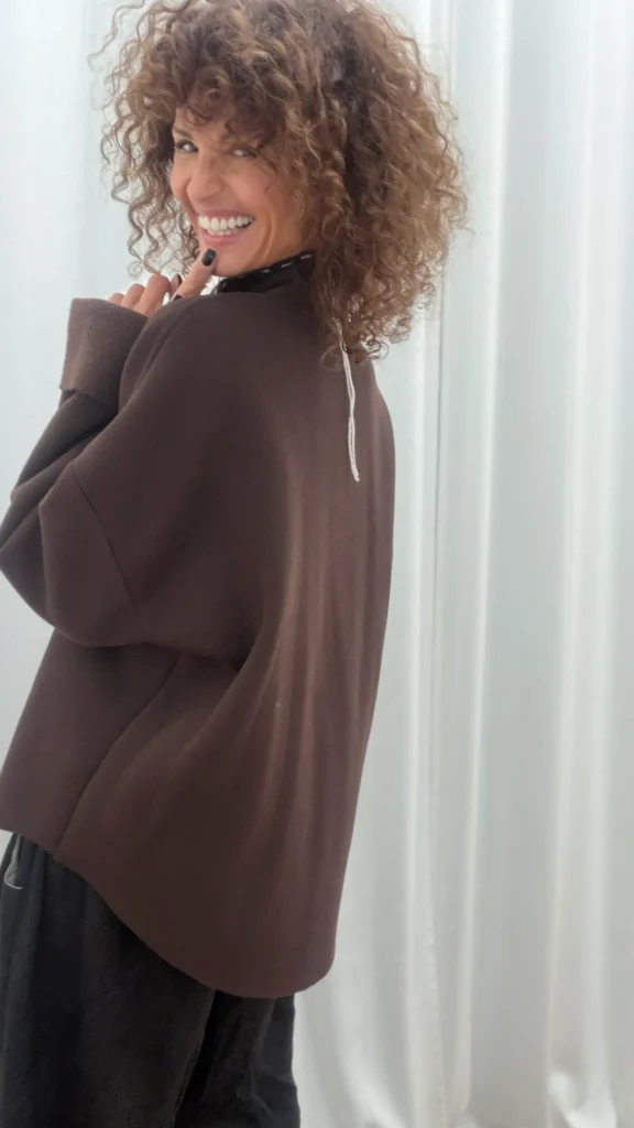Bluza z przeszyciami półgolf