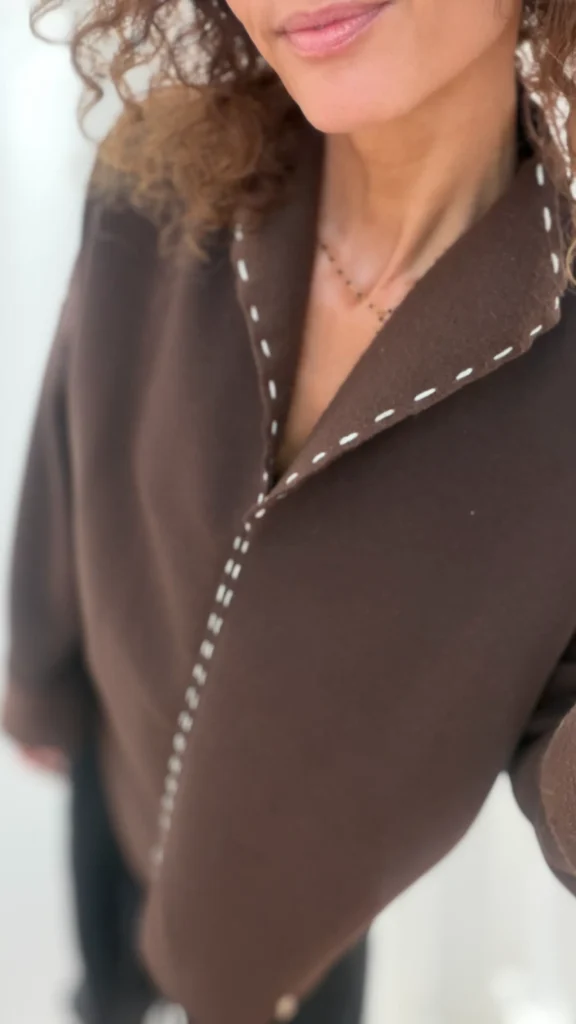 Bluza z przeszyciami półgolf