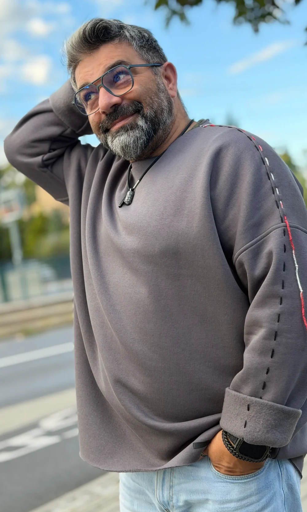 Bluza z przeszyciami UNISEX