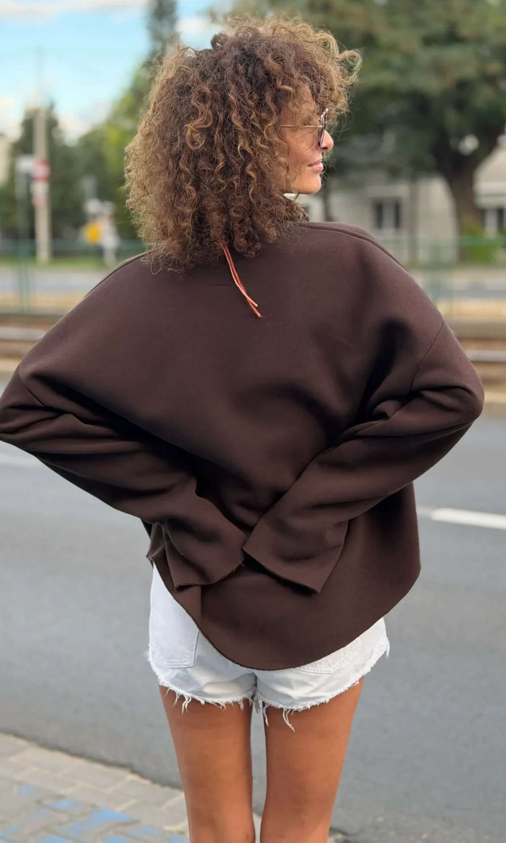 Bluza z przeszyciami półgolf