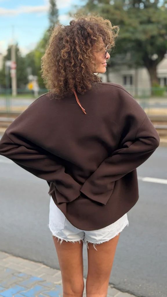Bluza z przeszyciami półgolf