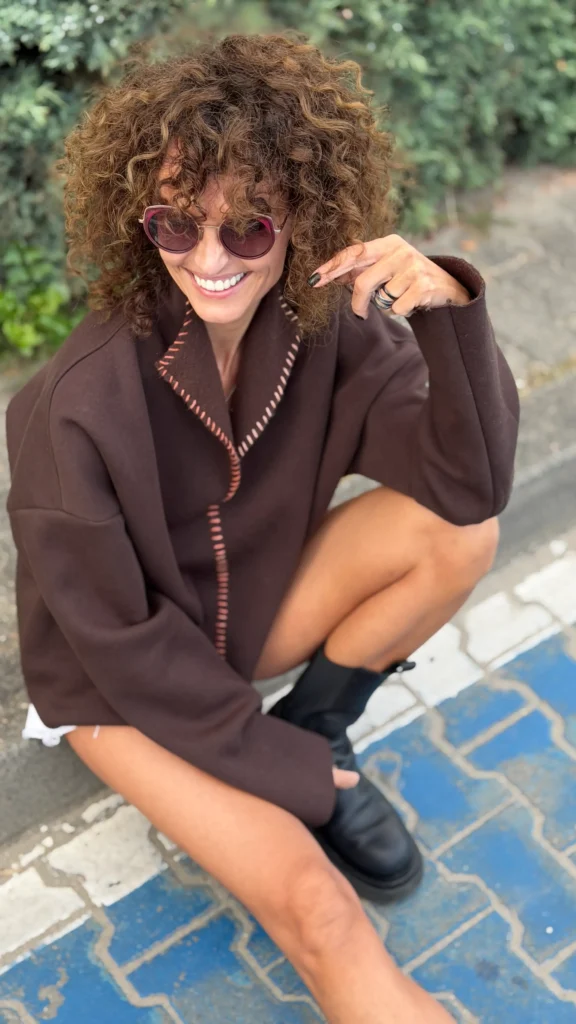 Bluza z przeszyciami półgolf