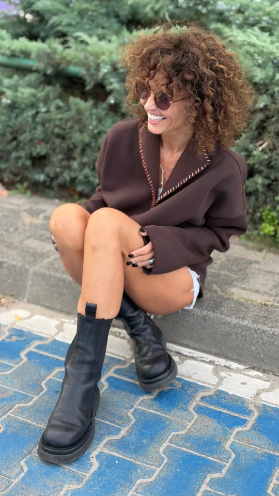 Bluza z przeszyciami półgolf