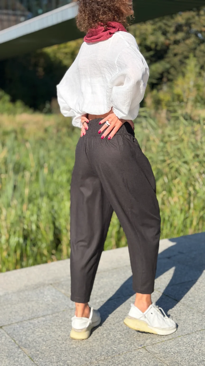 spodnie baggy wełna